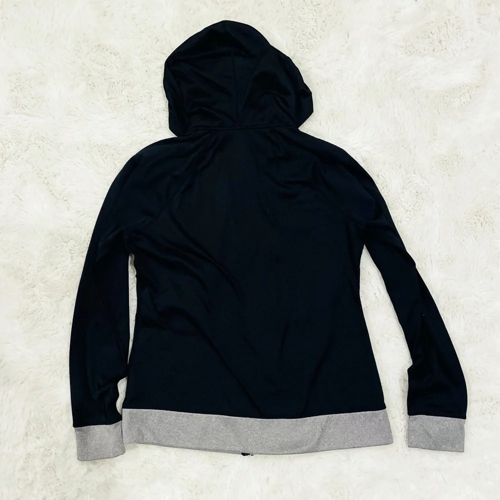 Fila Women’s Black Gray Full Zip Up Long Sleeve Hooded Athletic Jacket Size L